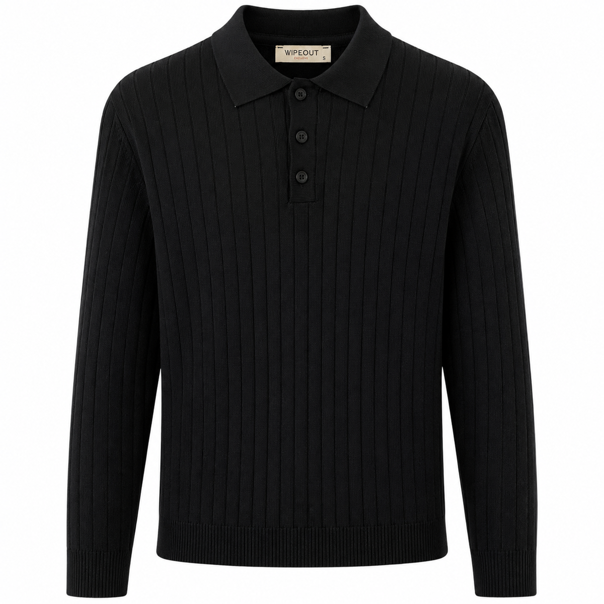 Ribbed Button Polo Sweater