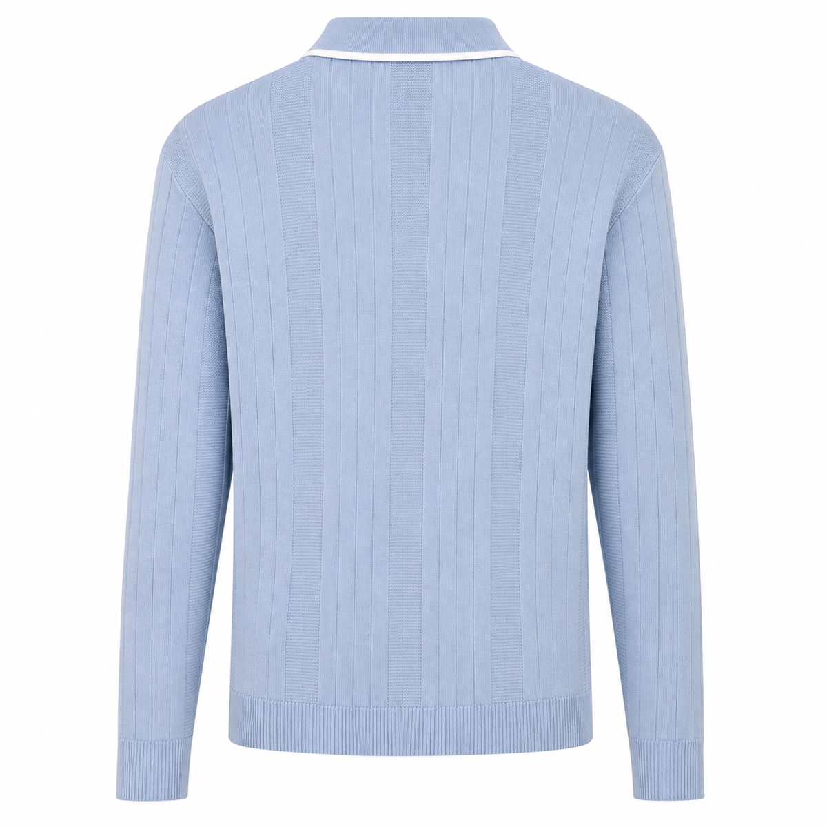 Textured Open-Collar Sweater