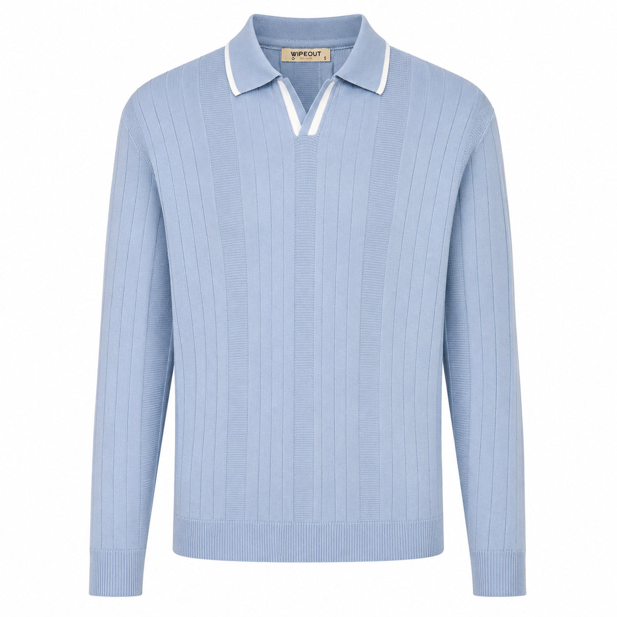 Textured Open-Collar Sweater