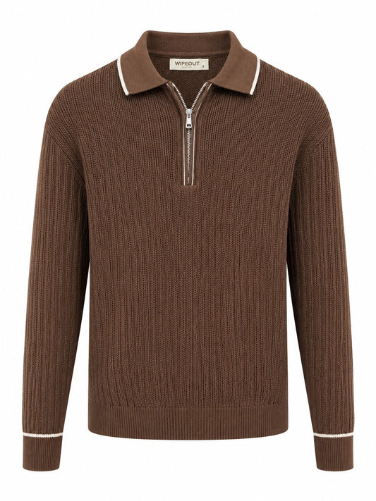 Textured Zip Sweater