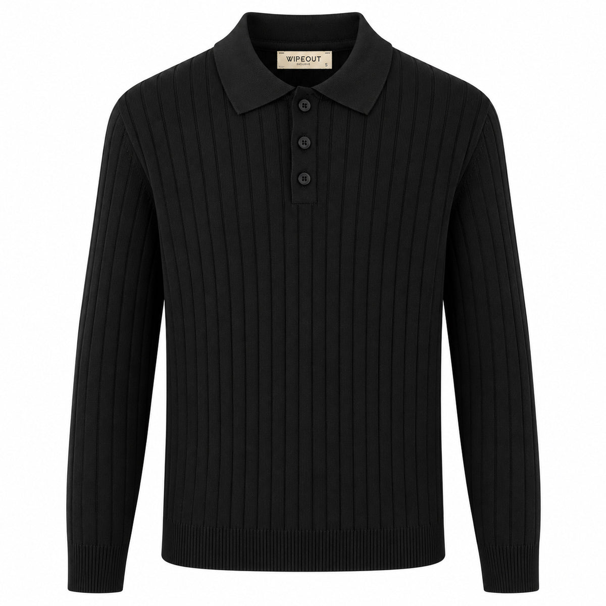 Ribbed Button Polo Sweater