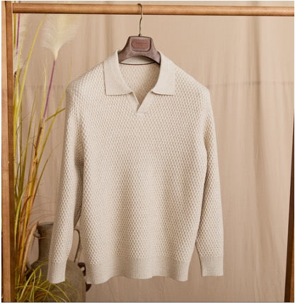 HUSS Textured Polo Knit